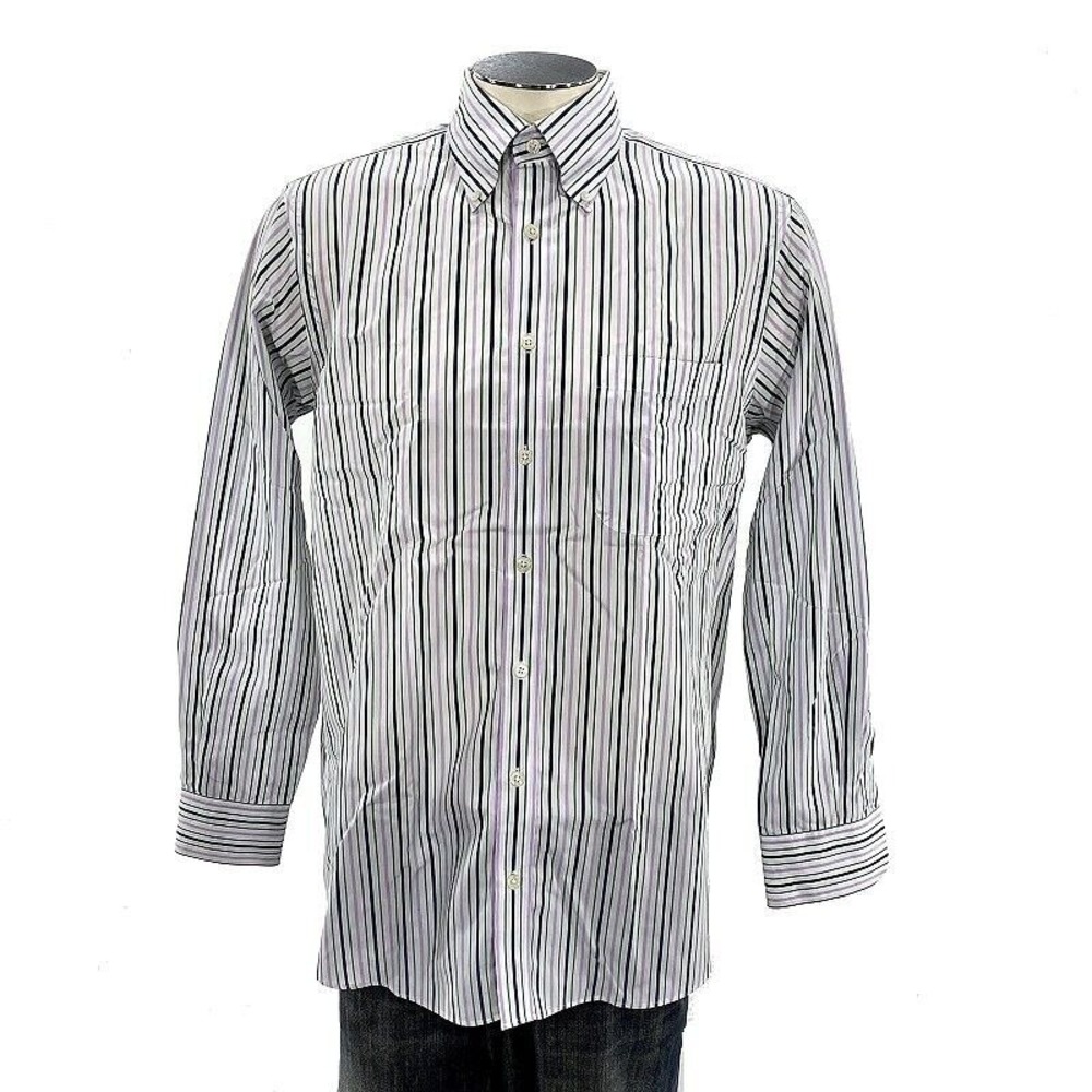 Charles Tyrwhitt Non Iron Button Down Shirt M Stripe Work Mens